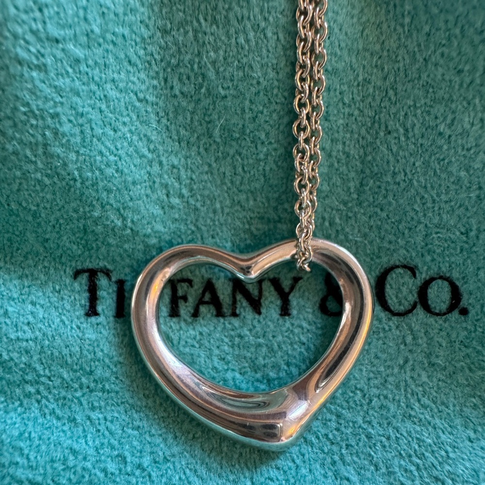 Tiffany & Co. Silver Open Heart Necklace - Picture 2 of 6
